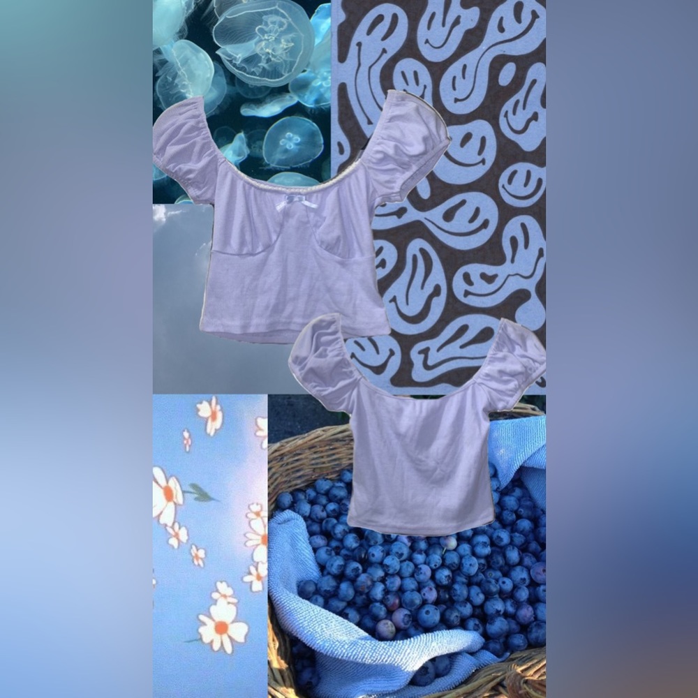 BLUE CROPPED TOP : SIZE SMALL / ZAFUL